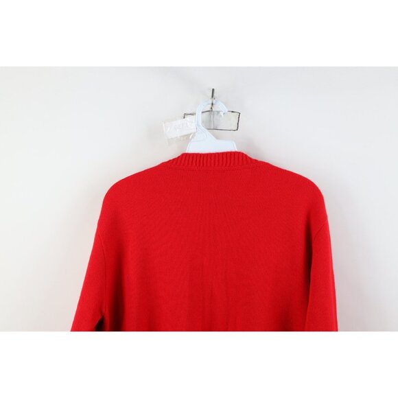 Vtg 70s 80s Womens Large Knit Argyle Ohio State University V-Neck Sweater USA - Picture 12 of 13